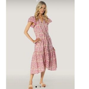 Dylan Pink Paisley Midi Dress